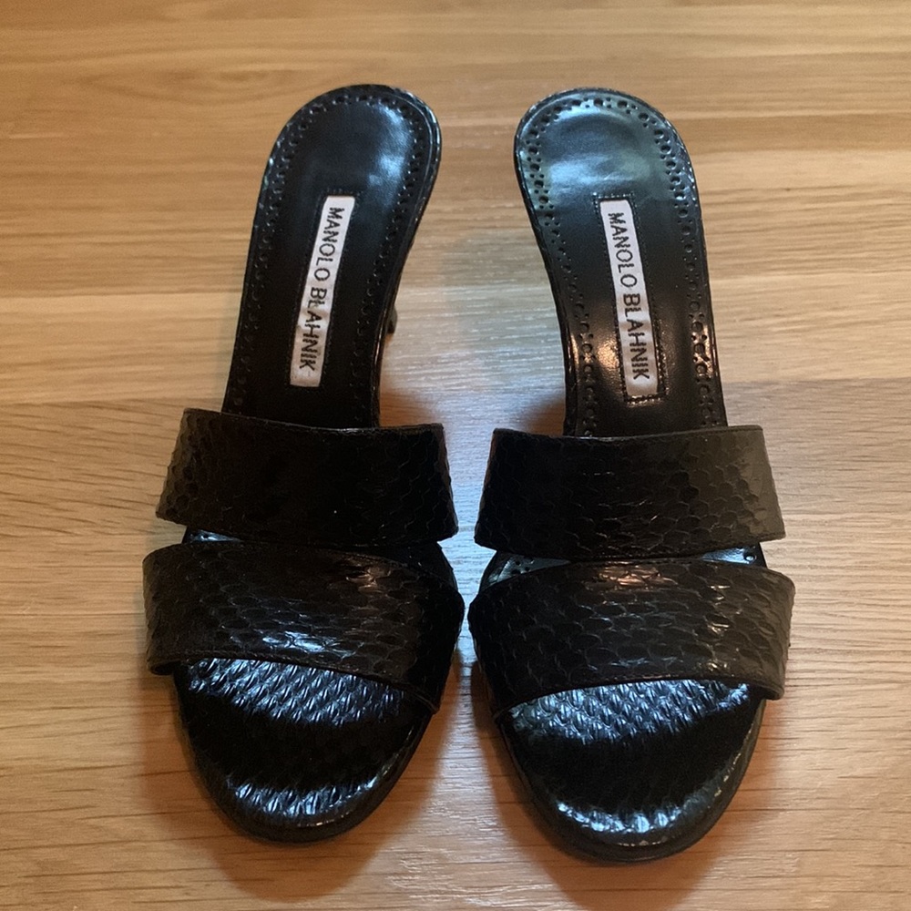 Manolo Blahnik Black Mules